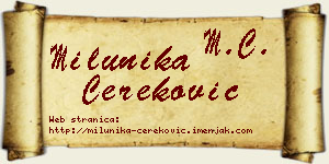 Milunika Čereković vizit kartica